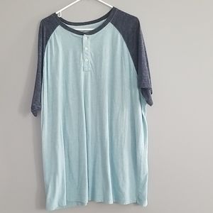 Blue on blue 3 button mens tee